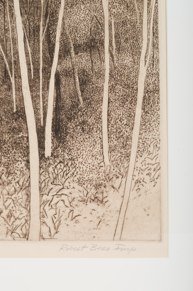 Robert Bero Artist Proof Aquatint Etching "Woods View II"