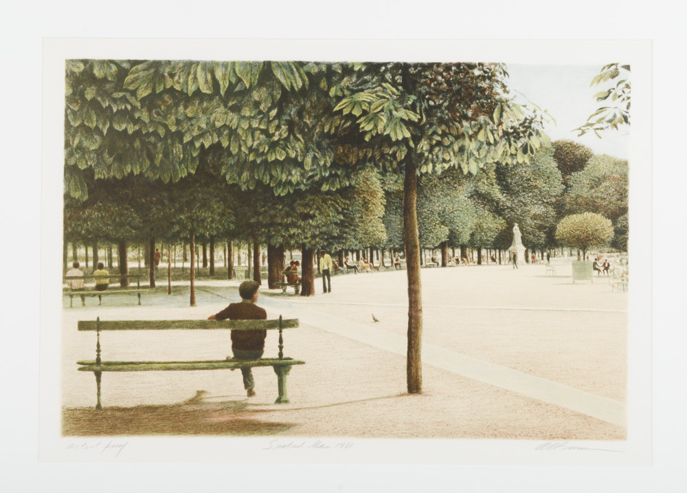 Harold Altman Signed Artist Proof Lithograph "Seated Man"