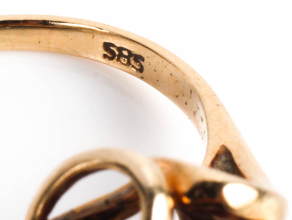 14K Gold, Amethyst and Diamond Ring