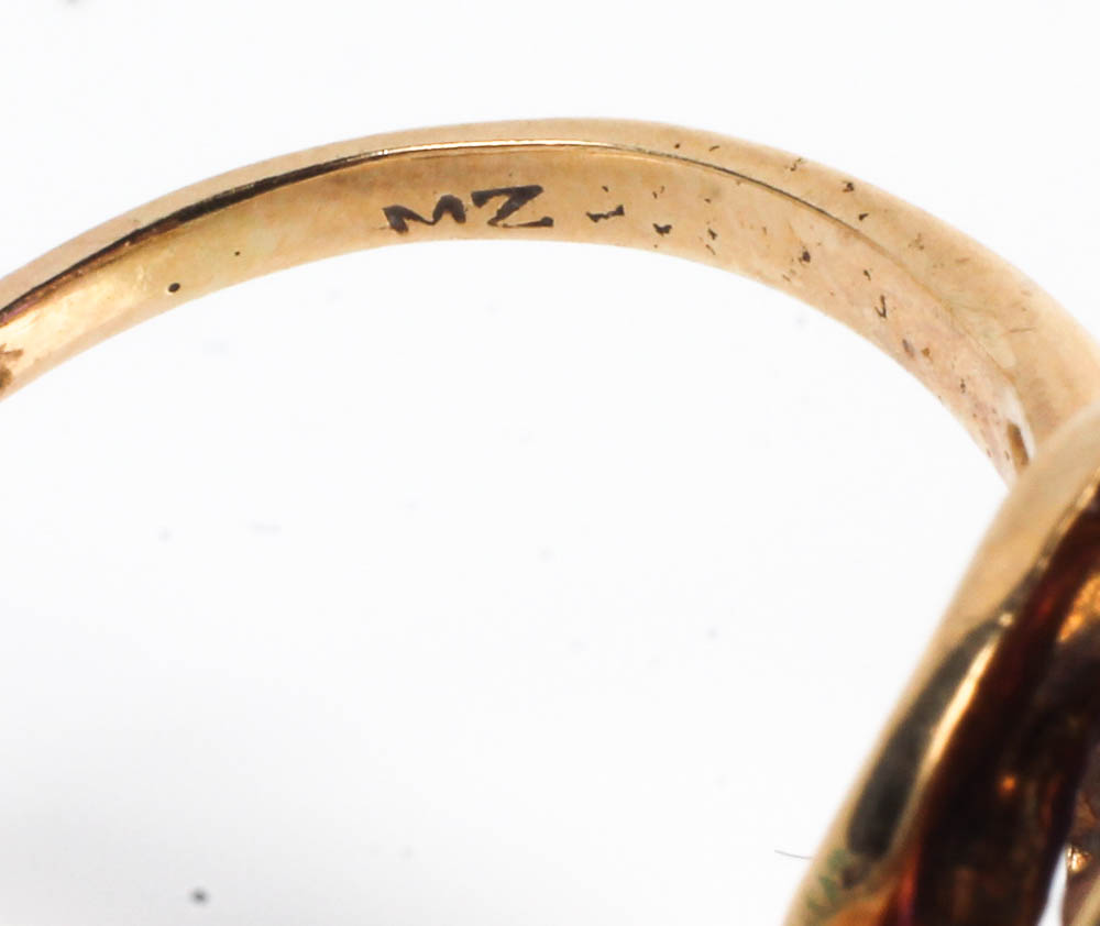 14K Gold, Amethyst and Diamond Ring