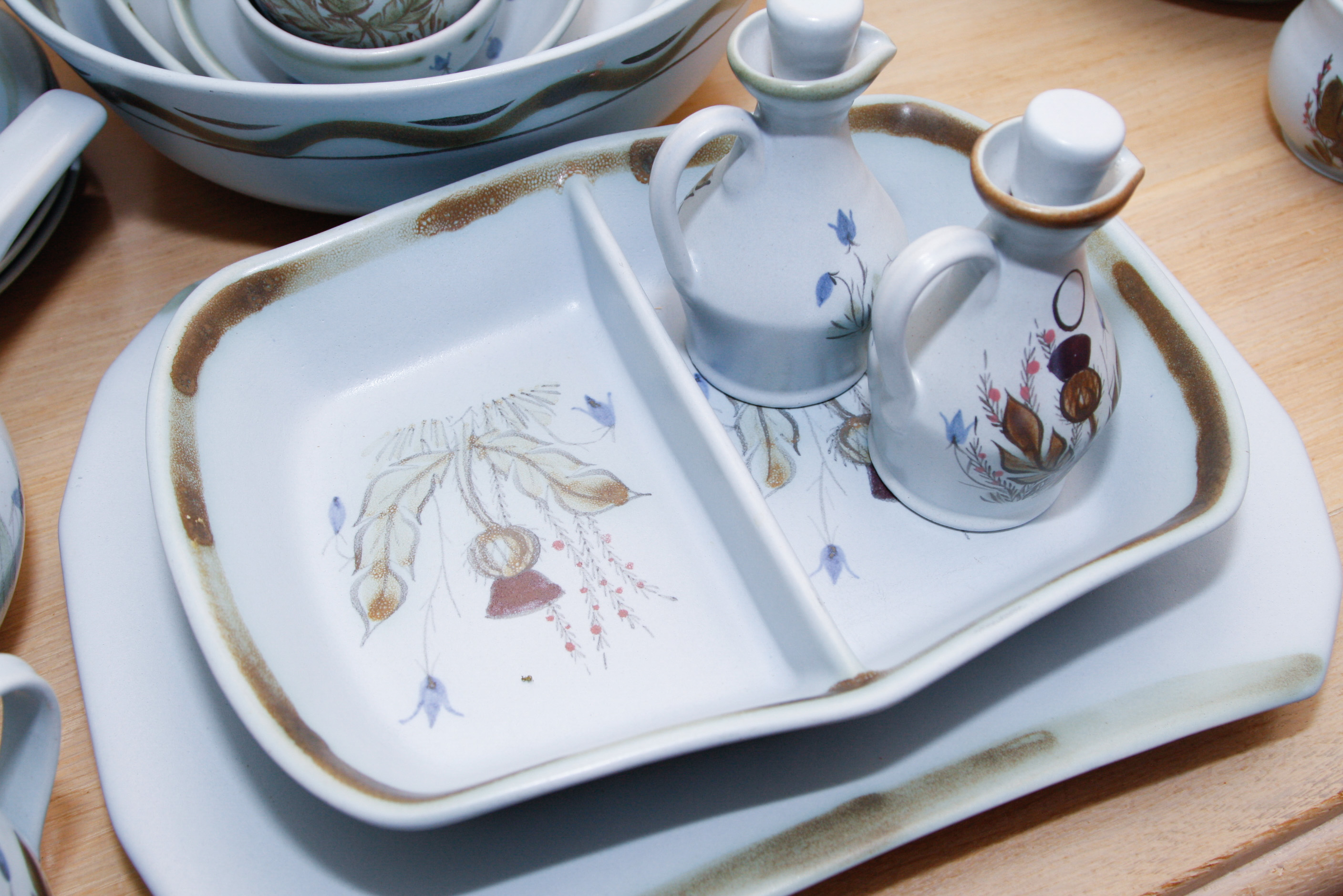 Vintage Buchan Stoneware in "Thistleware" Pattern