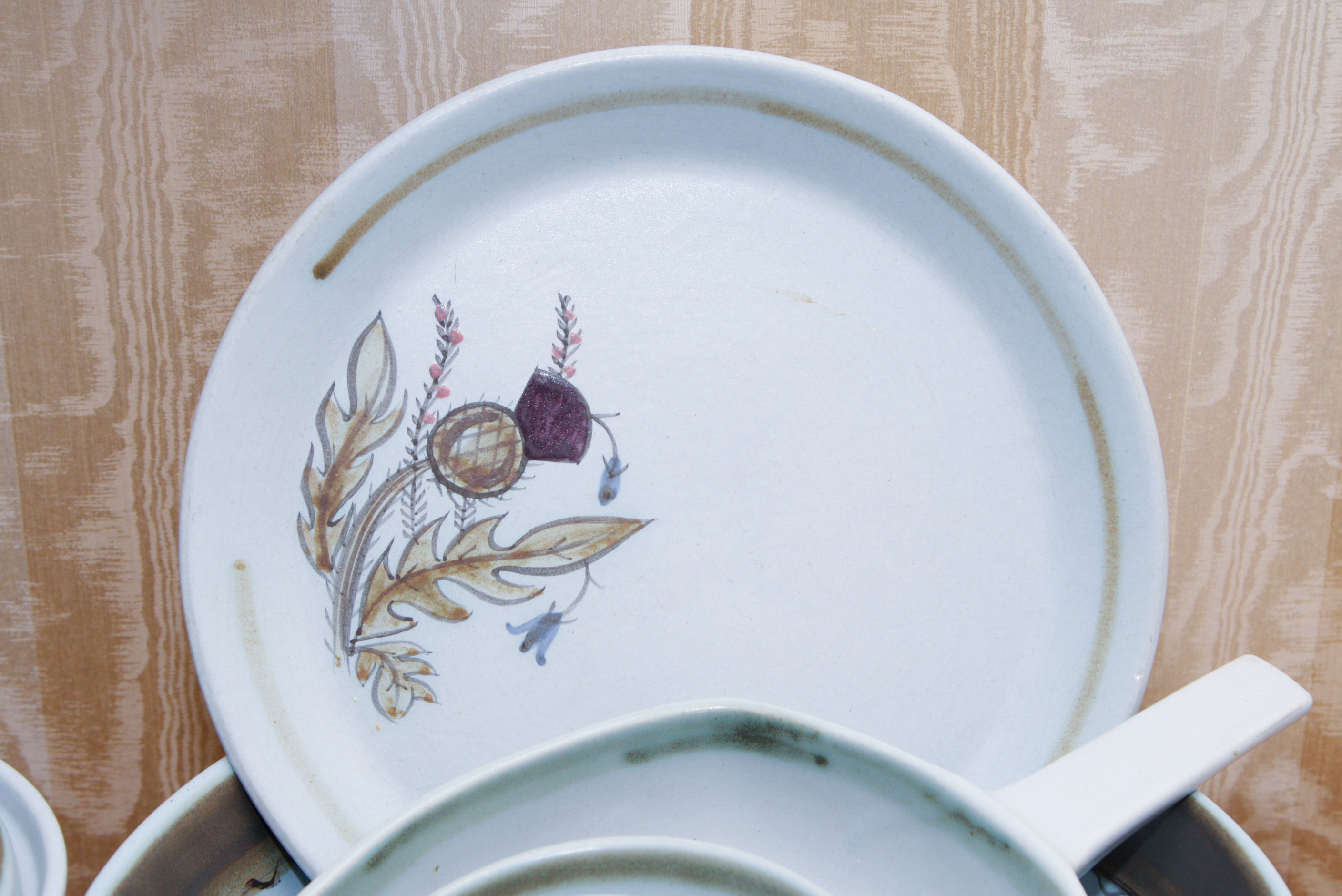 Vintage Buchan Stoneware in "Thistleware" Pattern