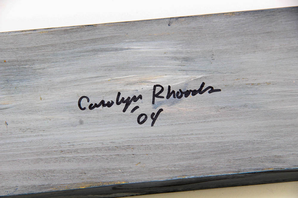 Carolyn Rhoads Hand Carved Sculpture of a Woman and Her Dog