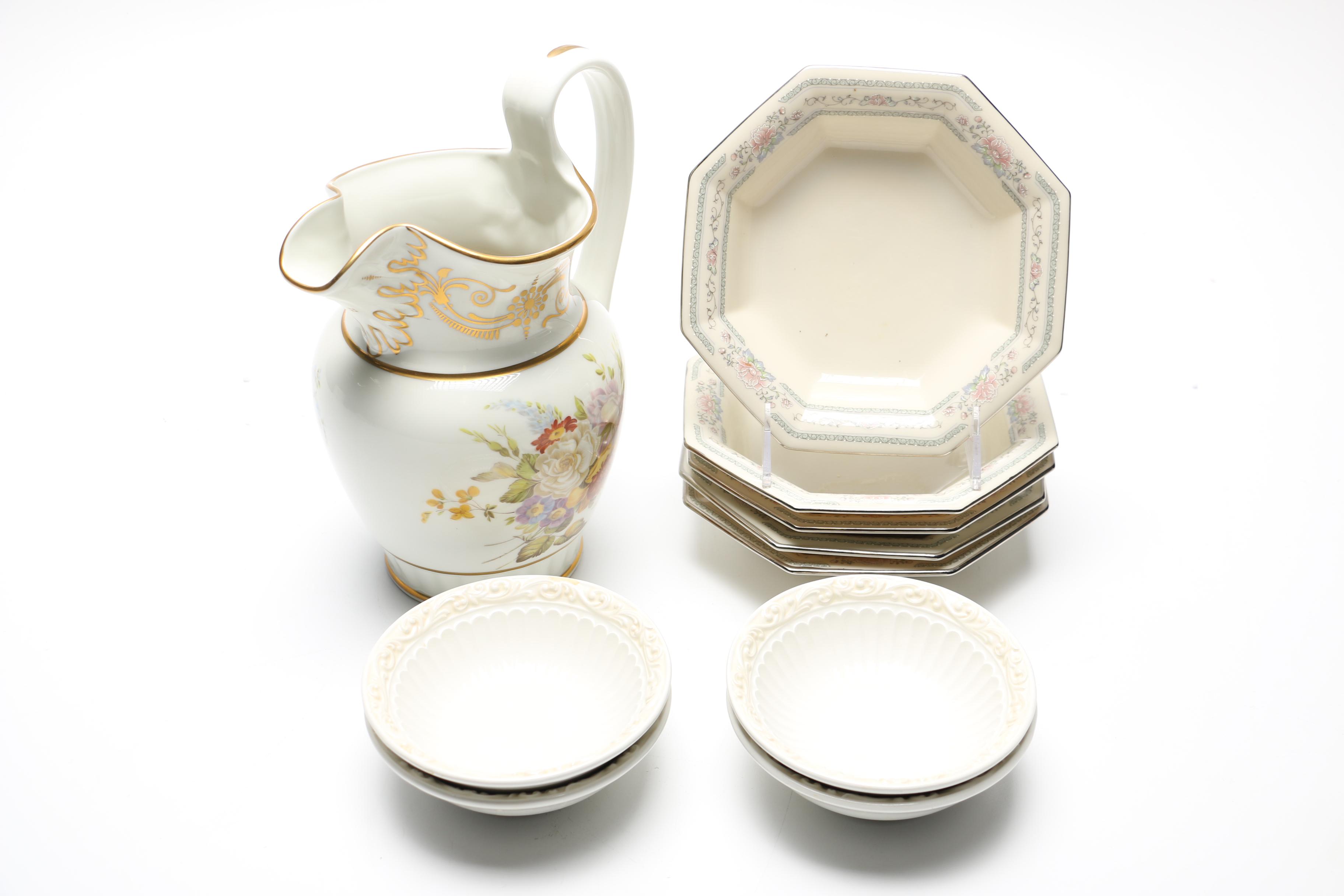 Lenox Tableware Including Lenox Tucker Pitcher