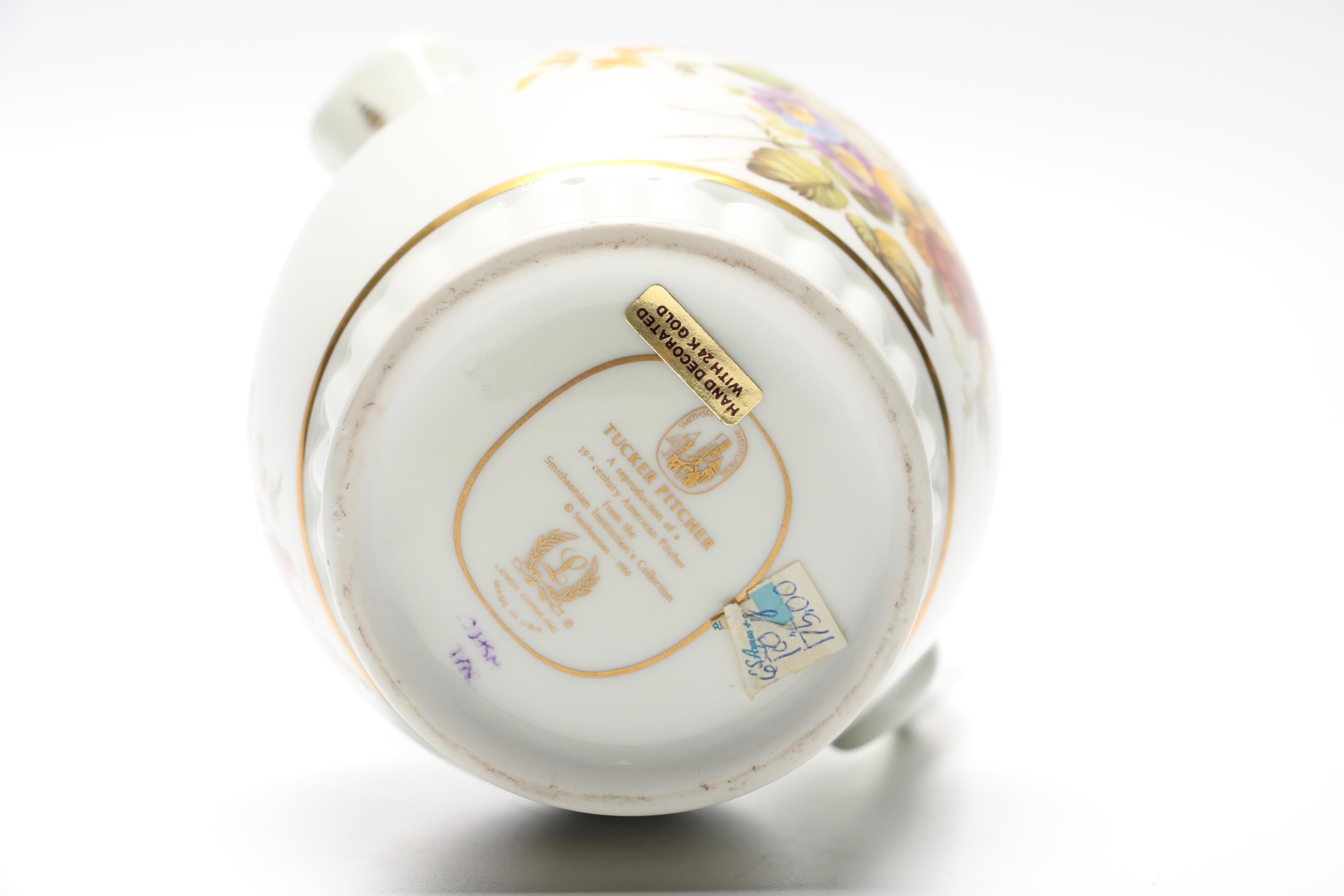 Lenox Tableware Including Lenox Tucker Pitcher