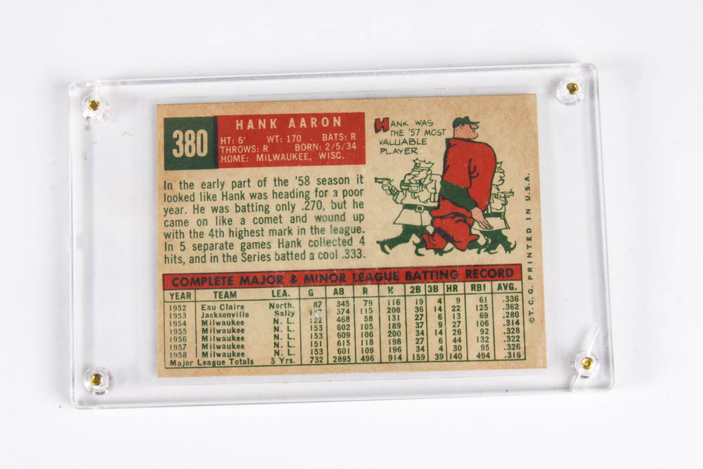 Hank Aaron Collectible Baseball Card