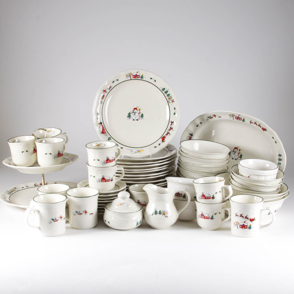 PfaltzGraff Snow Village China Set