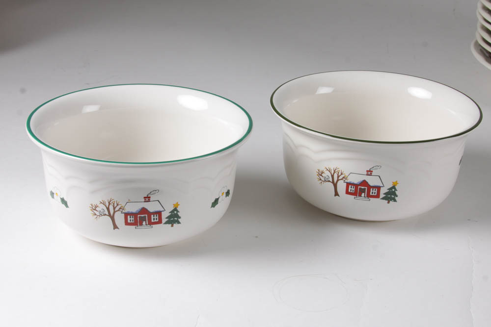 PfaltzGraff Snow Village China Set