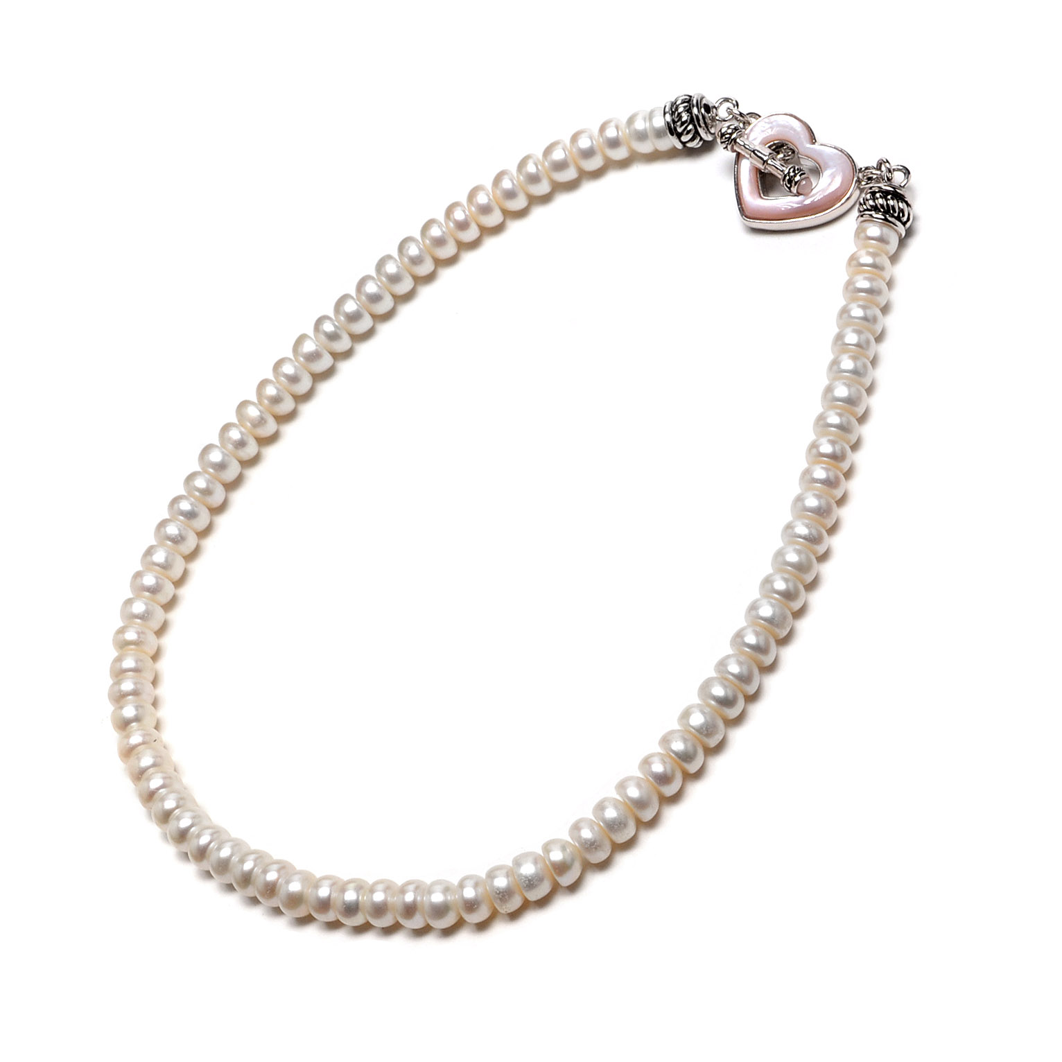 Sterling Silver and Pearl Matching Necklace and Bracelet
