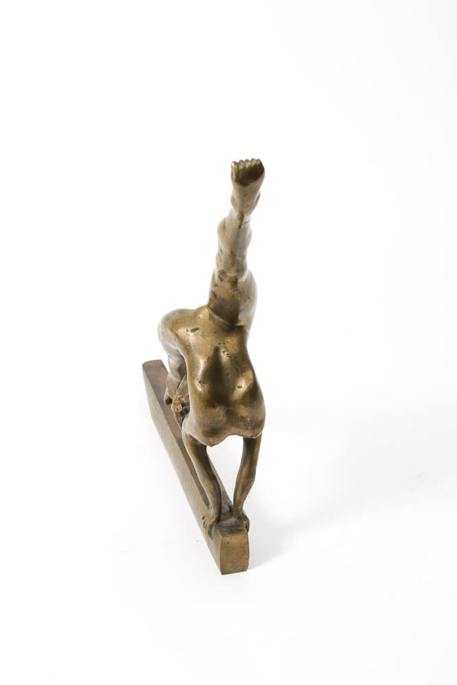 Solid Brass Gymnast Sculpture