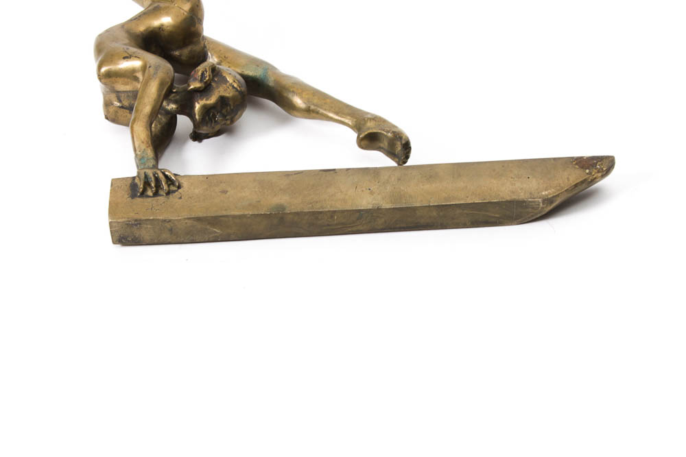 Solid Brass Gymnast Sculpture