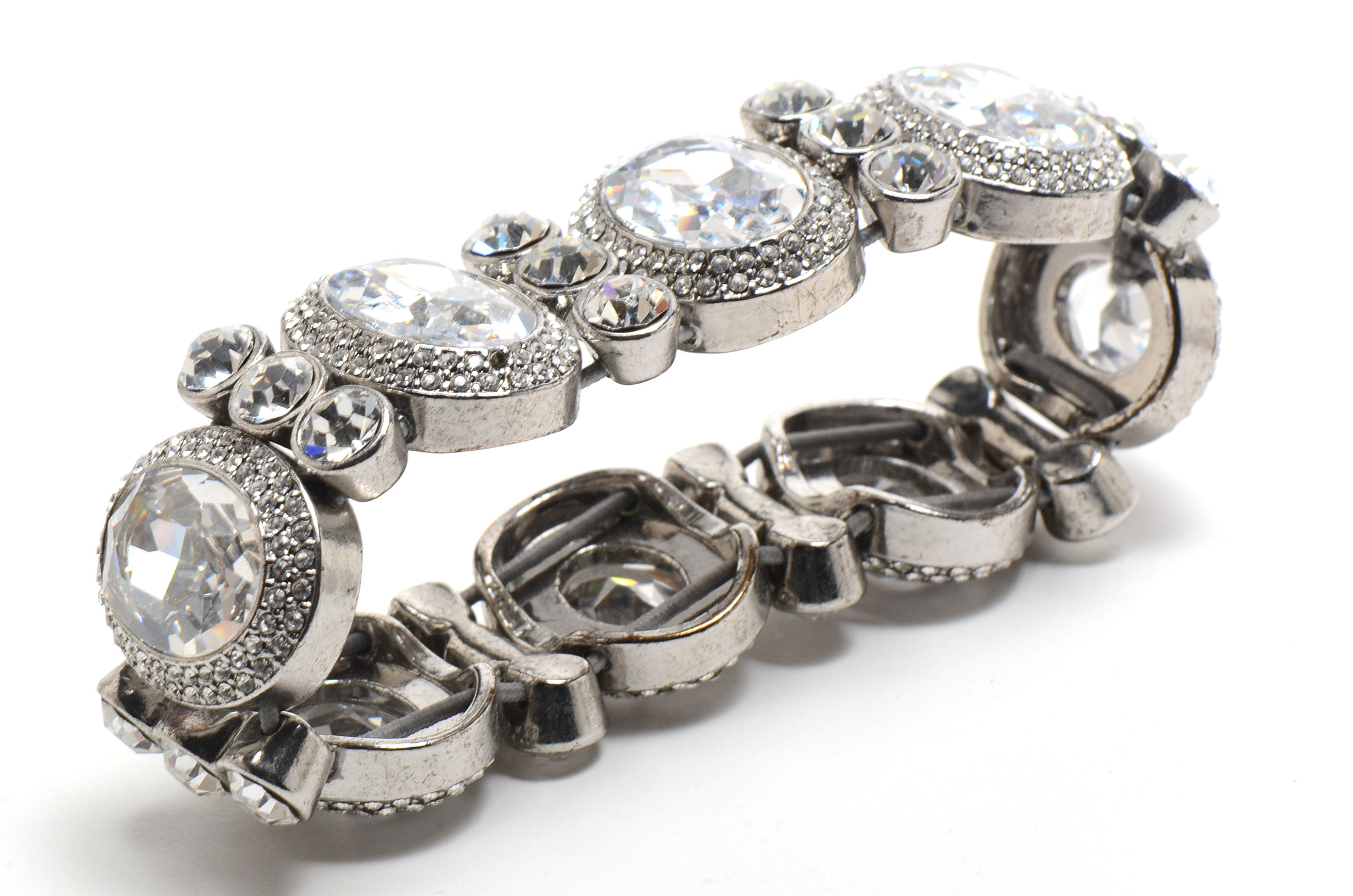Embellished Silver Tone Bracelet and Matching Ring from "Dancing for the Stars"