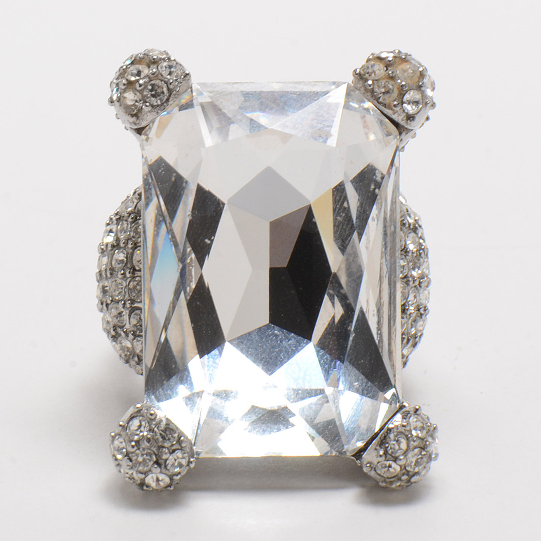 Embellished Silver Tone Bracelet and Matching Ring from "Dancing for the Stars"