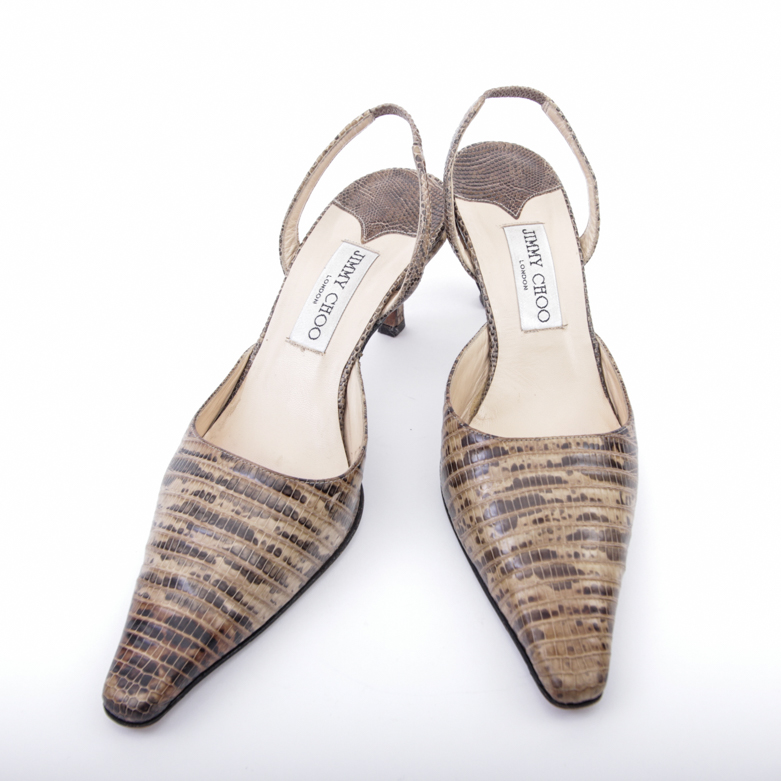 Jimmy Choo Leather Slingback High Heel Shoes