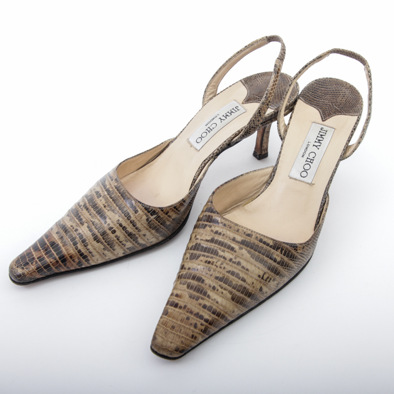 Jimmy Choo Leather Slingback High Heel Shoes