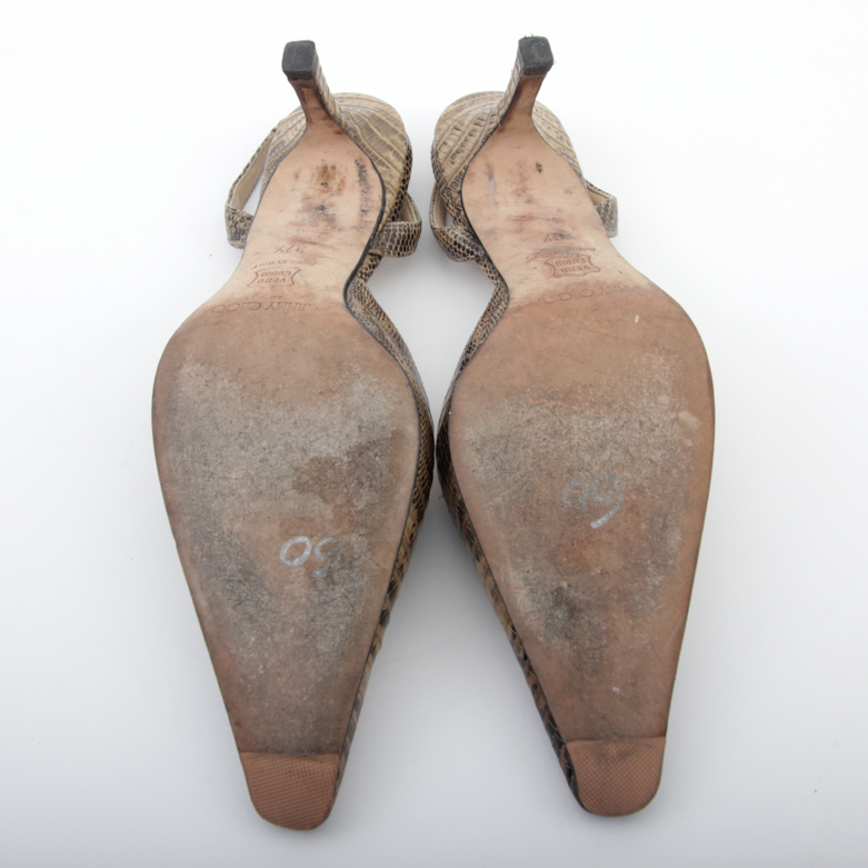 Jimmy Choo Leather Slingback High Heel Shoes