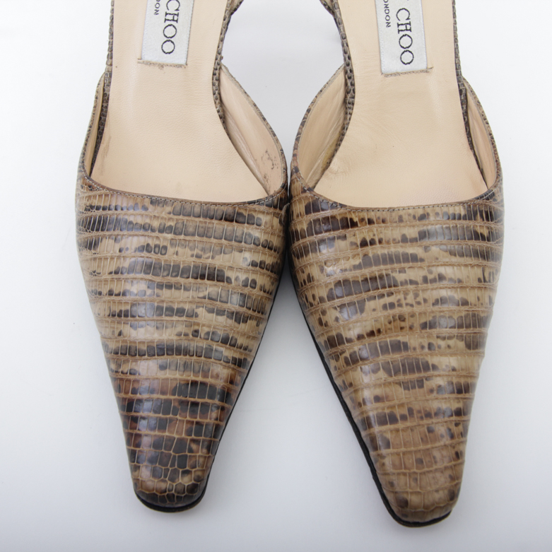 Jimmy Choo Leather Slingback High Heel Shoes