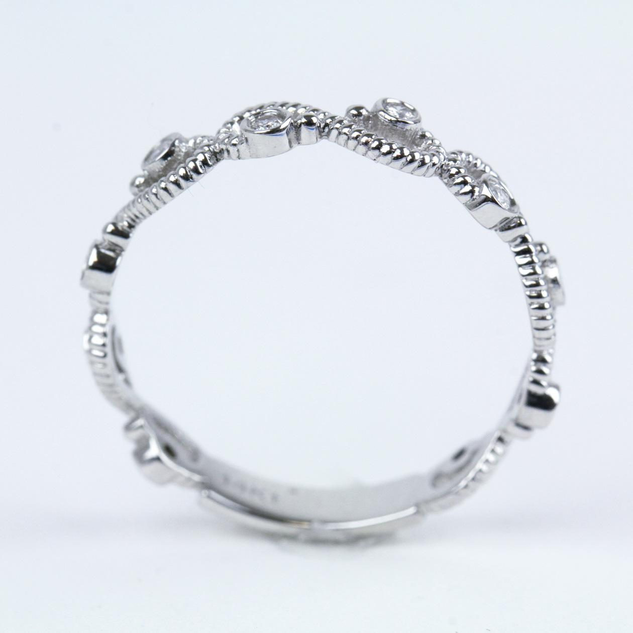 14K White Gold and Diamond Infinity Ring