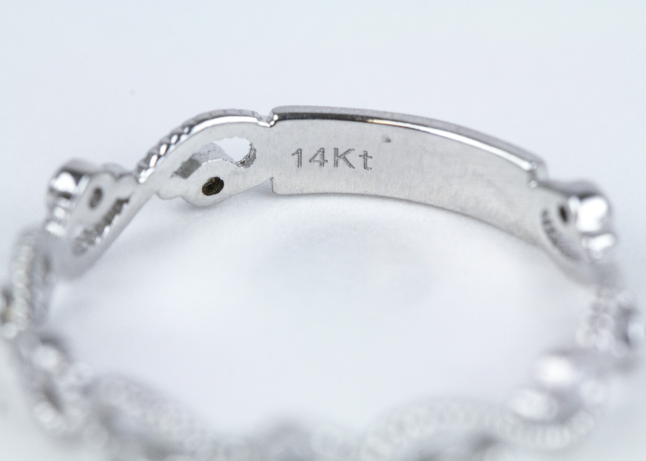 14K White Gold and Diamond Infinity Ring