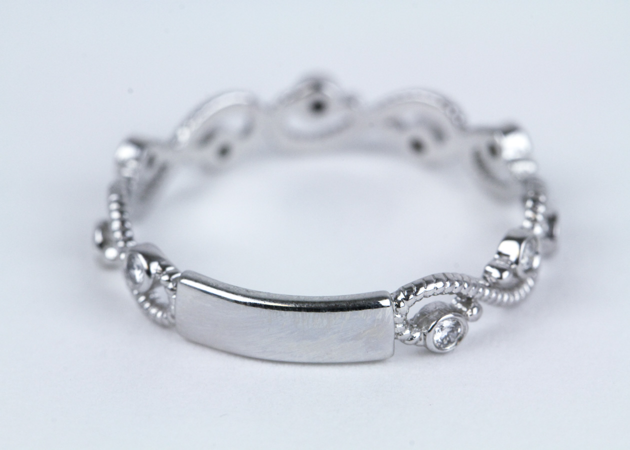 14K White Gold and Diamond Infinity Ring