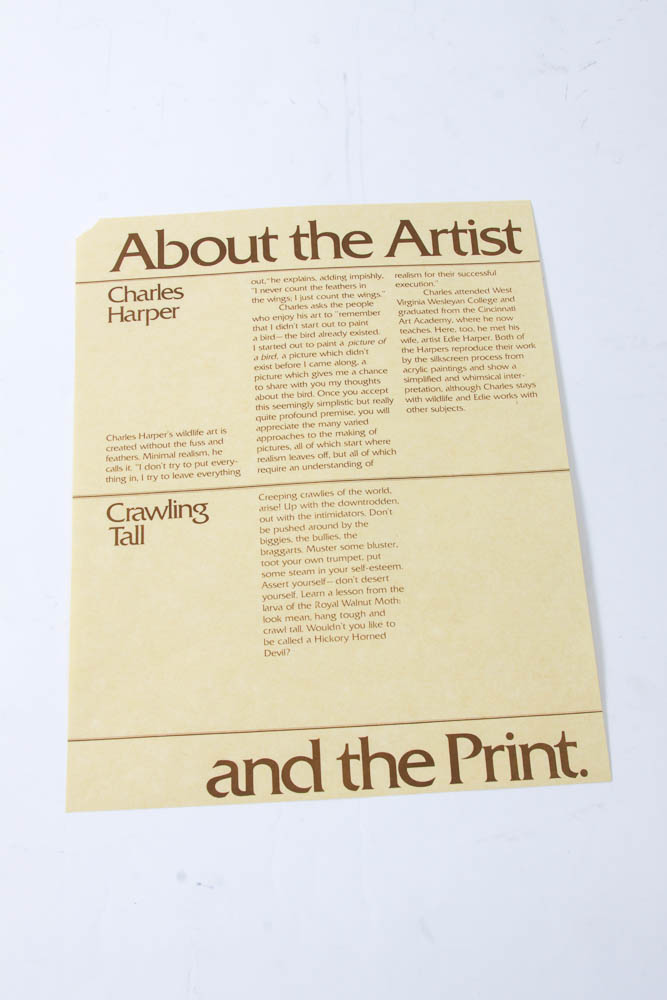 Charley Harper Limited Edition Serigraph "Crawling Tall"