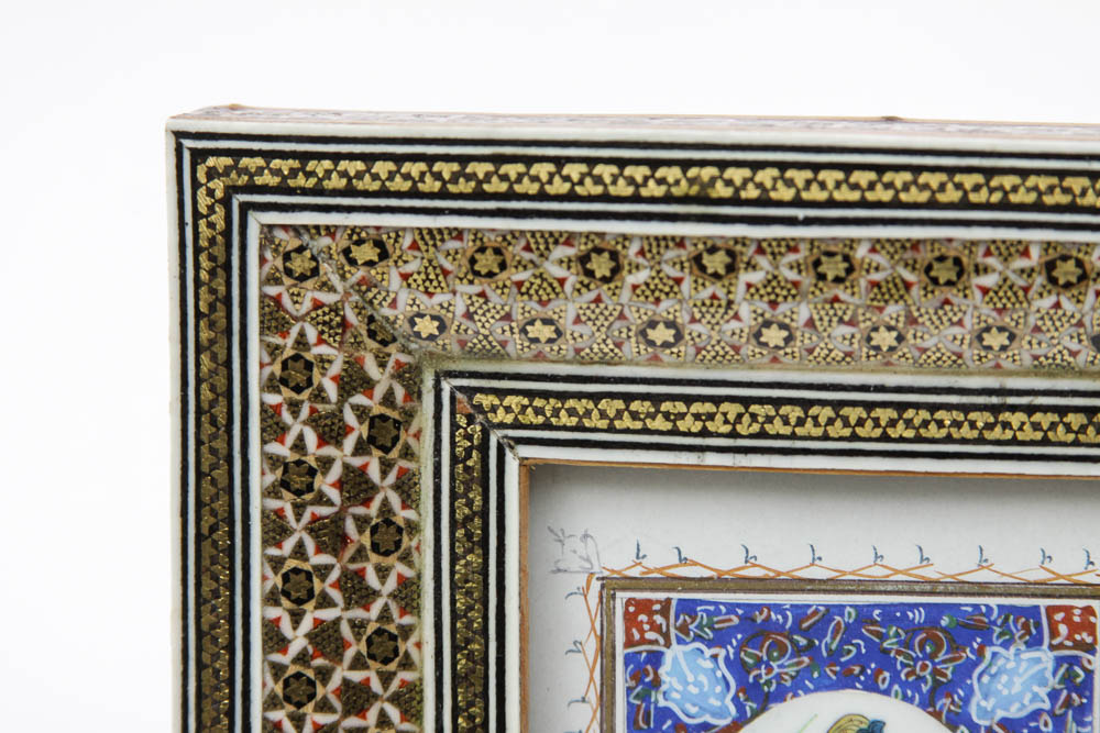 Original Iranian Art with Inlaid Frame and Box