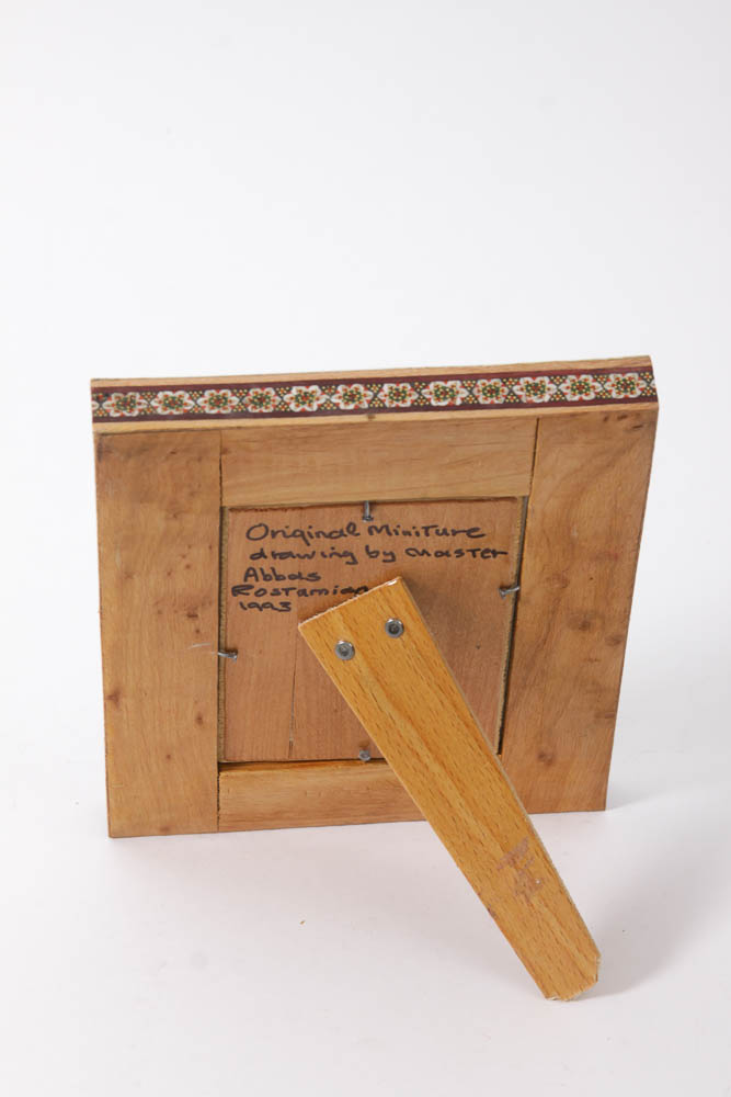 Original Iranian Art with Inlaid Frame and Box