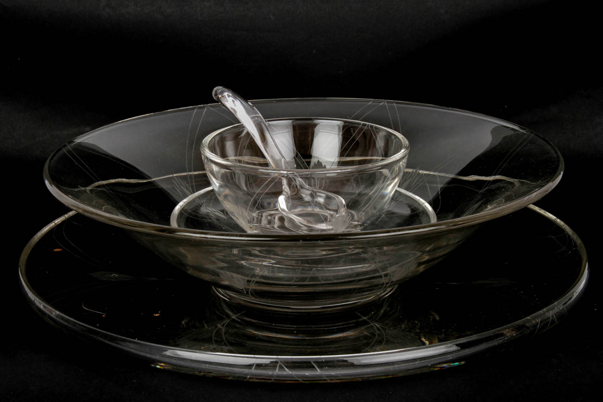 Circa 1950s Hearldry by Fostoria Serving Set
