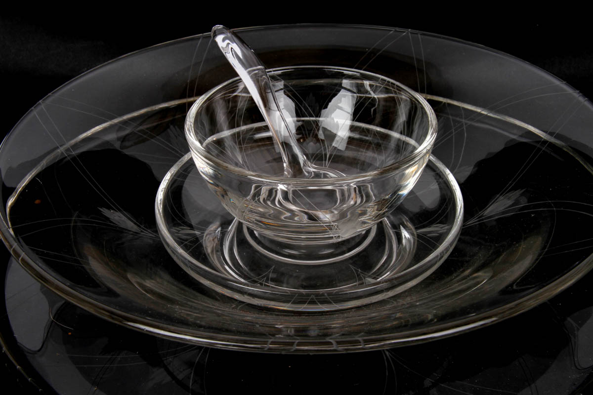 Circa 1950s Hearldry by Fostoria Serving Set