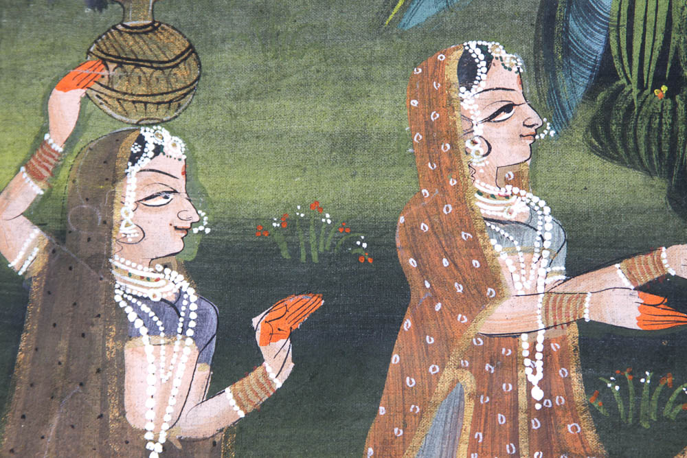 Indian Painting of Krishna on Frabric