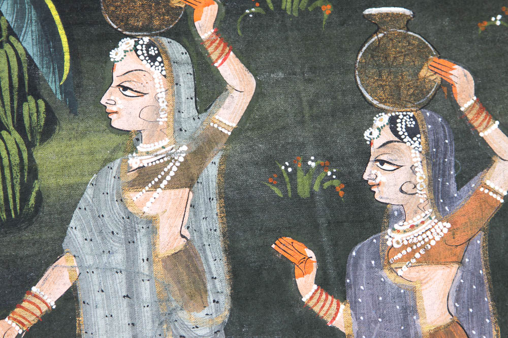 Indian Painting of Krishna on Frabric