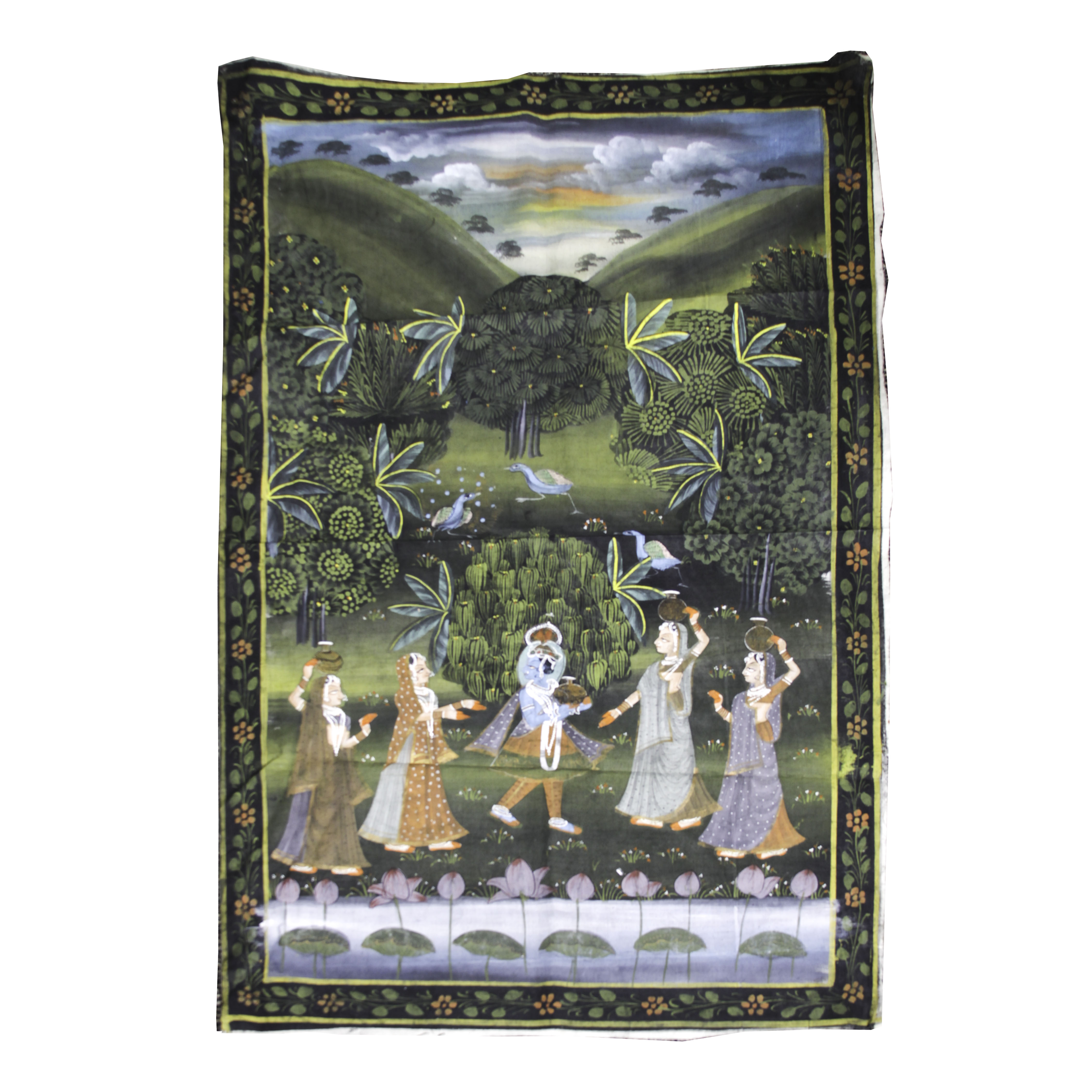 Indian Painting of Krishna on Frabric