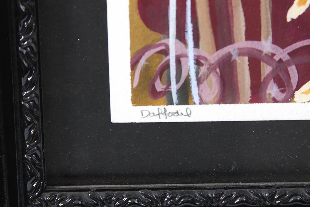 Signed Stephen Plant Acrylic on Paper "Daffodil"