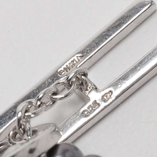 Honora Freshwater Cultured Black Pearl Linked Bracelet with Sterling Silver Clasp