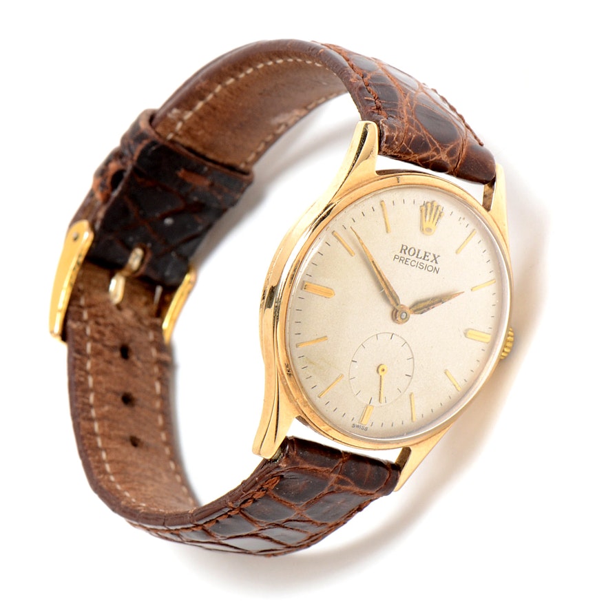 9K Yellow Gold Men's Rolex Precision Wristwatch