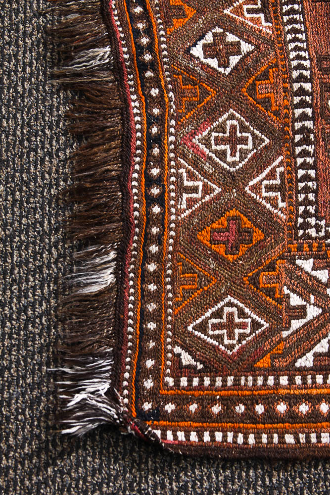 Vintage Afghan Soumak Rug