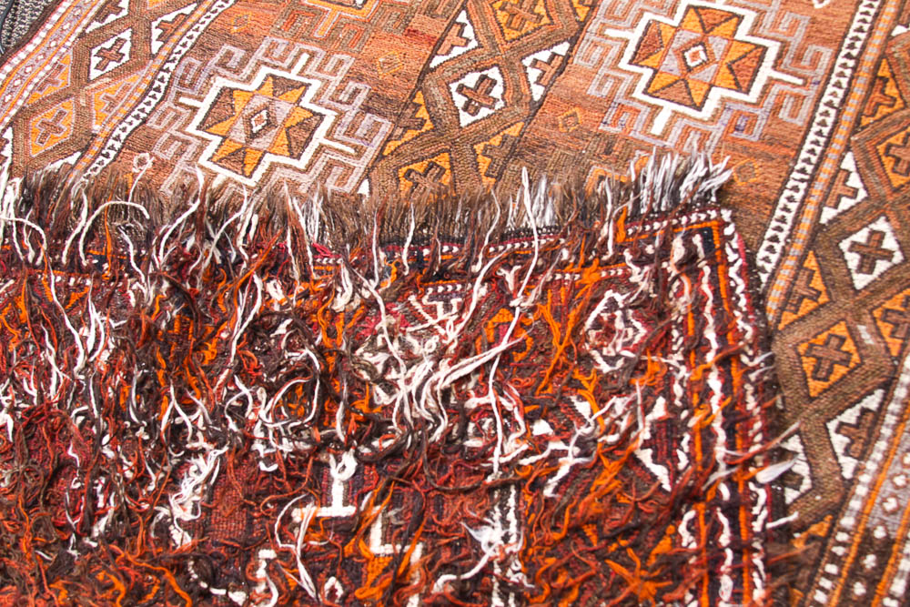 Vintage Afghan Soumak Rug