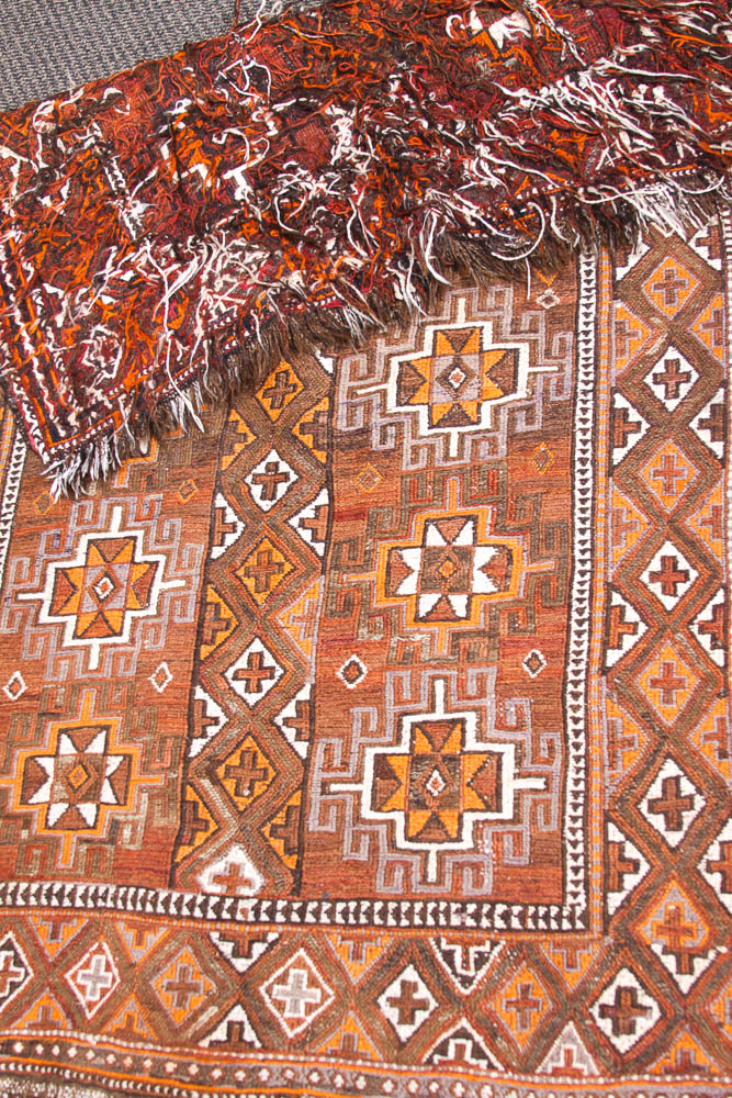 Vintage Afghan Soumak Rug