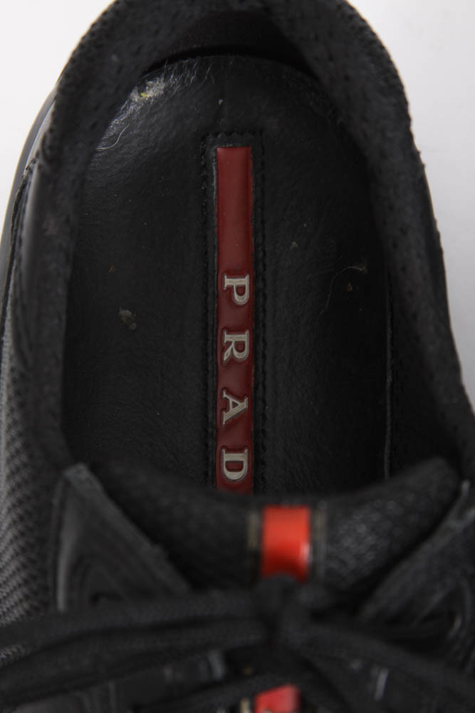 Prada Designer Black Sneakers, Size 39