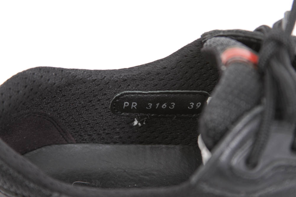 Prada Designer Black Sneakers, Size 39