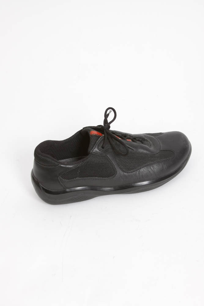 Prada Designer Black Sneakers, Size 39