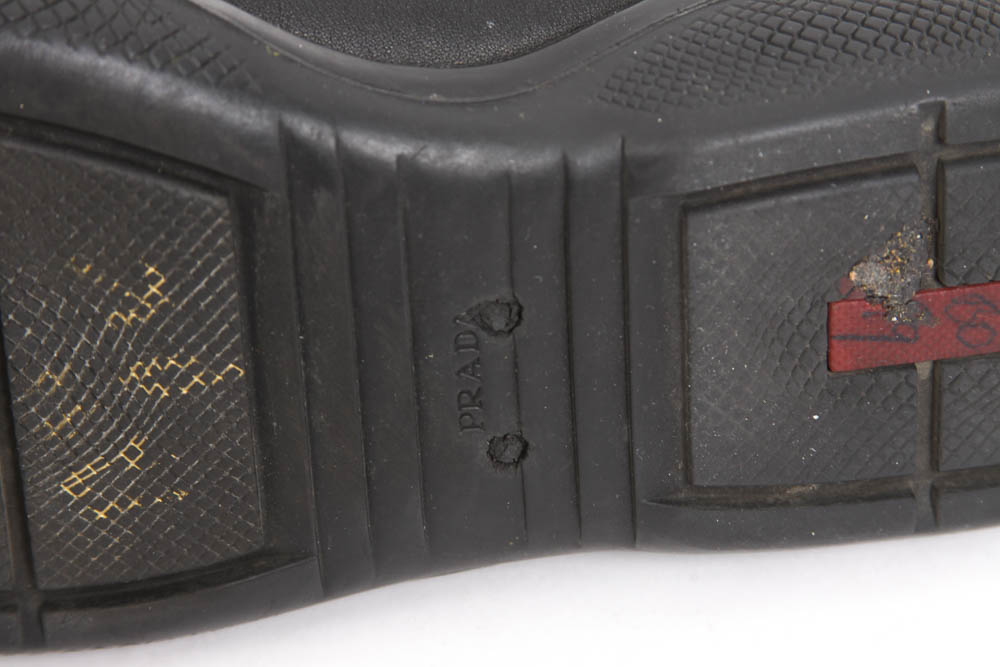 Prada Designer Black Sneakers, Size 39