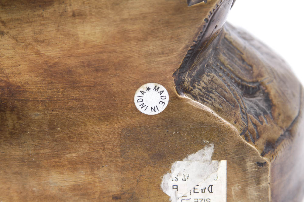 Indian Brass Statue of Krishna Playing the Flute