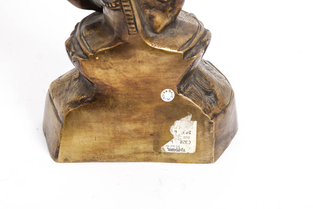 Indian Brass Statue of Krishna Playing the Flute