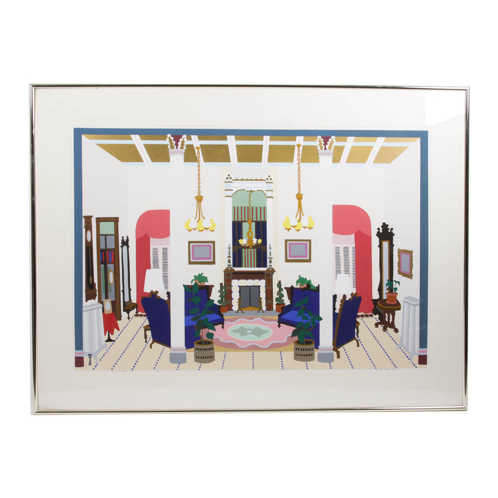 Melanie Brittain Limited Edition Serigraph "Hotel Jerome Lobby"