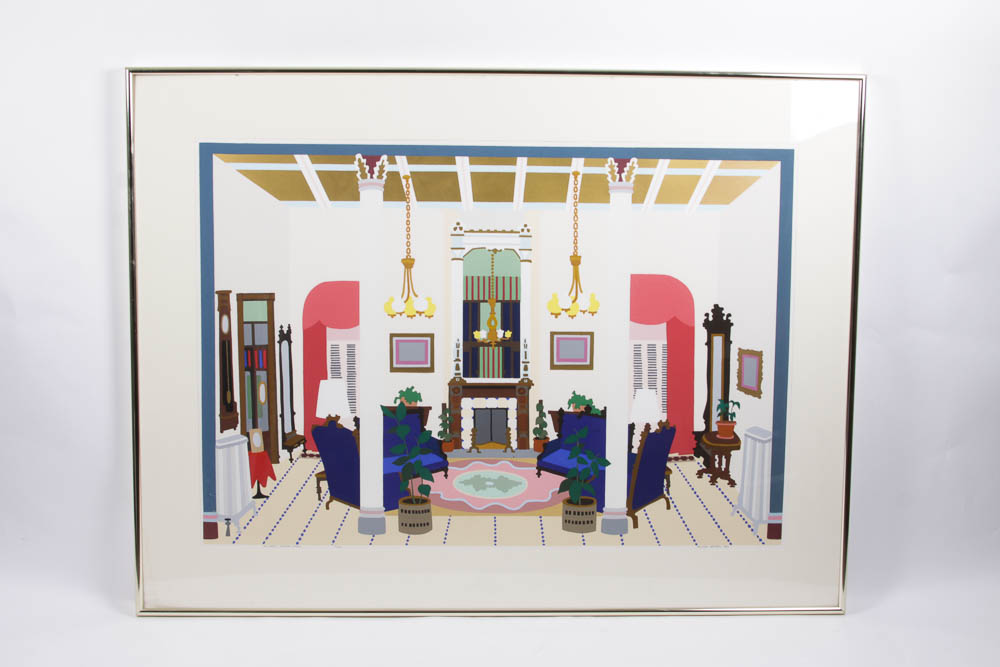 Melanie Brittain Limited Edition Serigraph "Hotel Jerome Lobby"
