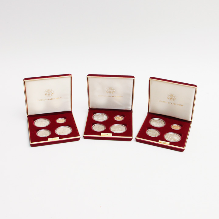 Three 1995 XXVI Olympiad Four-Coin Proof Sets