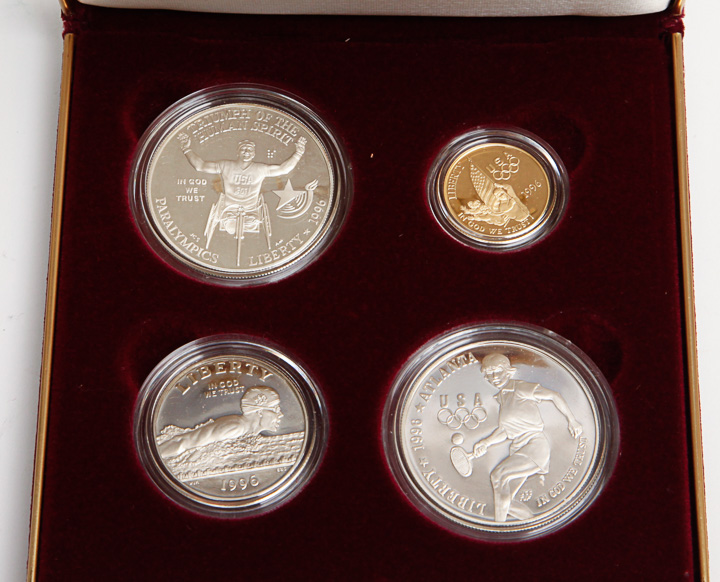 Three 1995 XXVI Olympiad Four-Coin Proof Sets