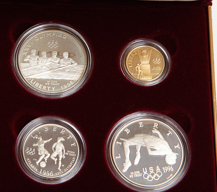 Three 1995 XXVI Olympiad Four-Coin Proof Sets