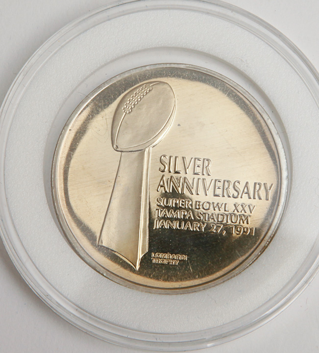 Silver Anniversary Super Bowl Commemorative Coins